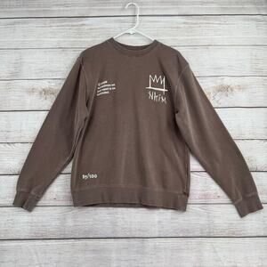NHIM God is Good Christian Crewneck Sweatshirt Adult Small Brown